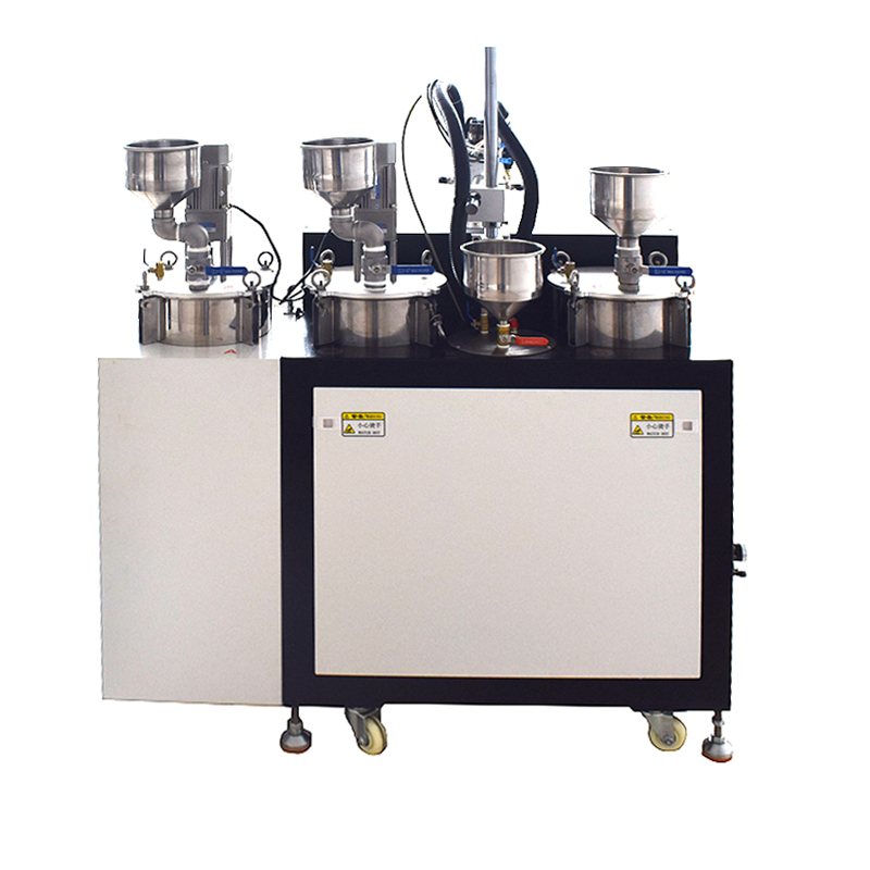 三桶單工位轉盤打膠機